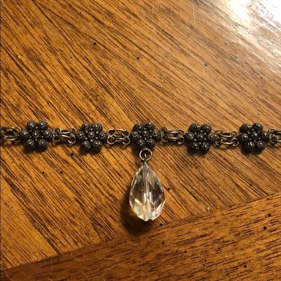 Choker Necklace with Crystal Pendant - Picture 6 of 8